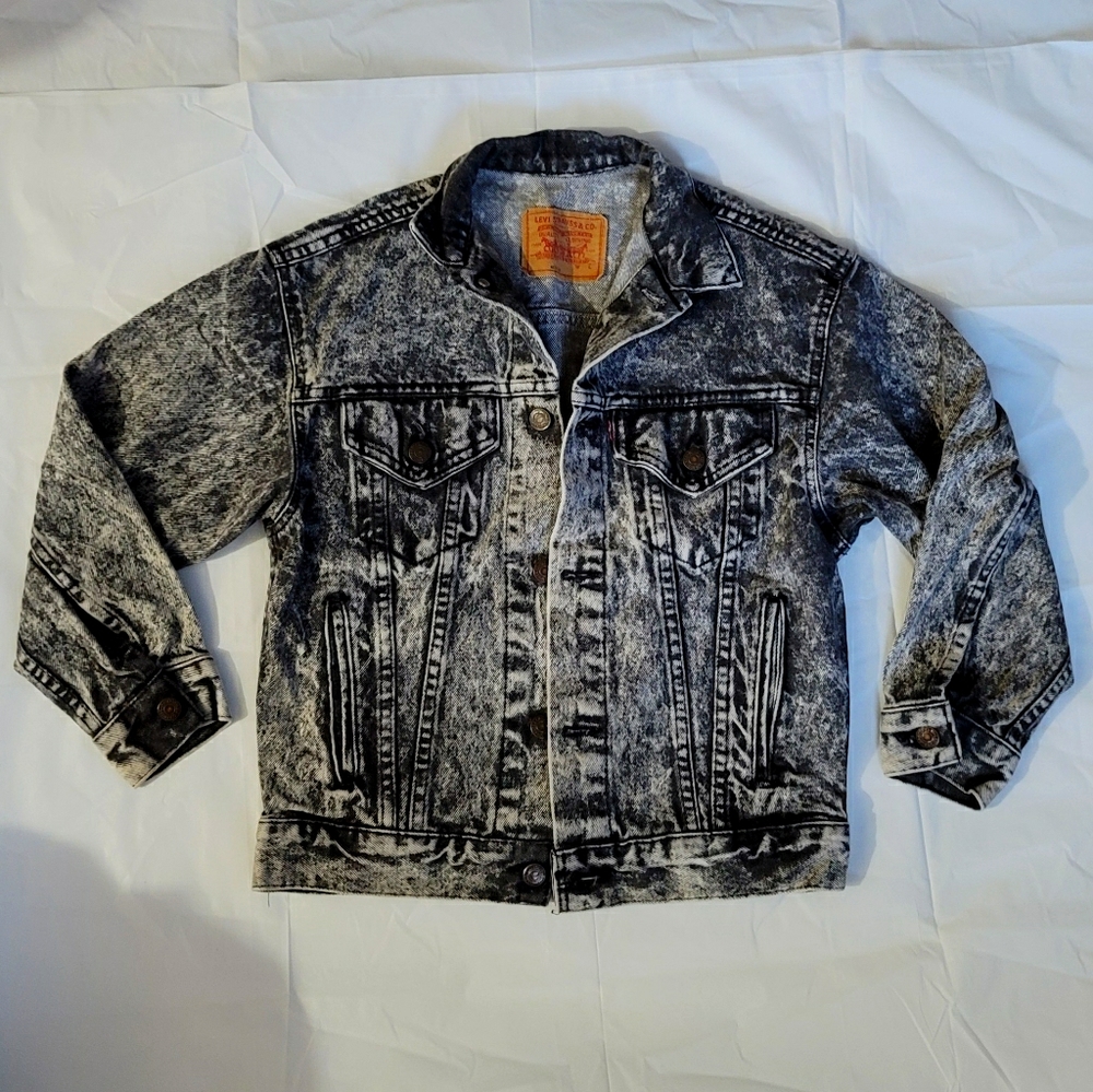 Vintage Levi Black Acid Washed Denim Jacket